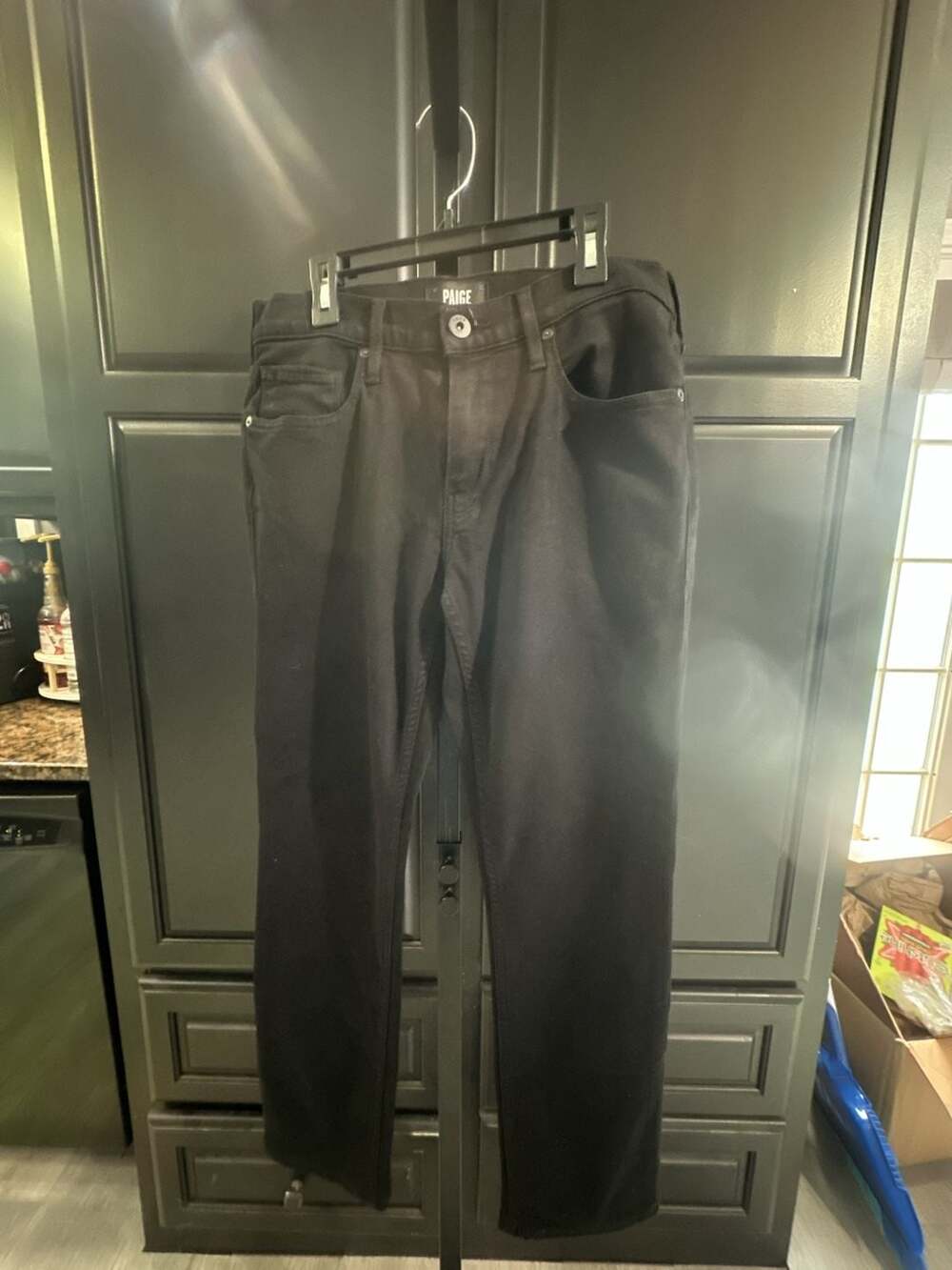 PAIGE Federal Slim Straight Transcend Jeans in Black #630
